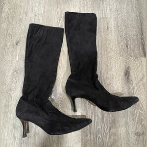 Manolo Blahnik black suede boots